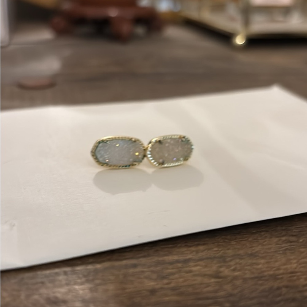 Kendra Scott Gold Earrings with Iridescent Stones